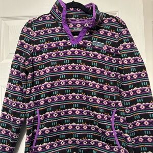 L.L. Bean Multicolor Geometric Fleece